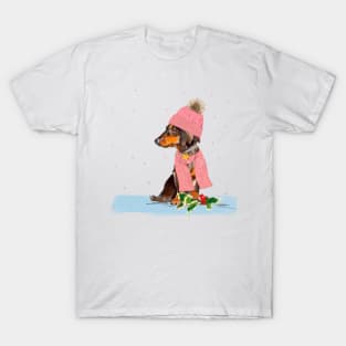 Warm & Cosy Christmas Dachshund T-Shirt